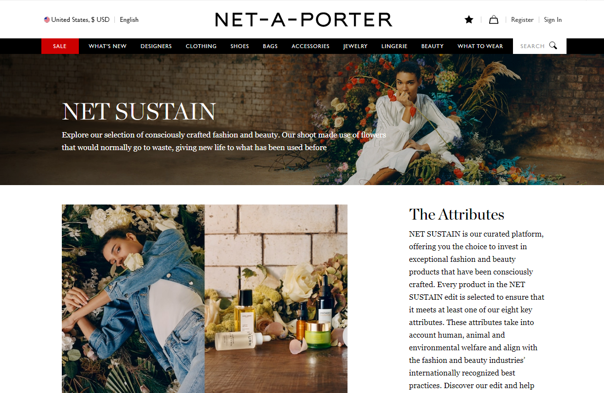Ритейлер Net-a-Porter открыл проект с экологичными бьюти-товарами